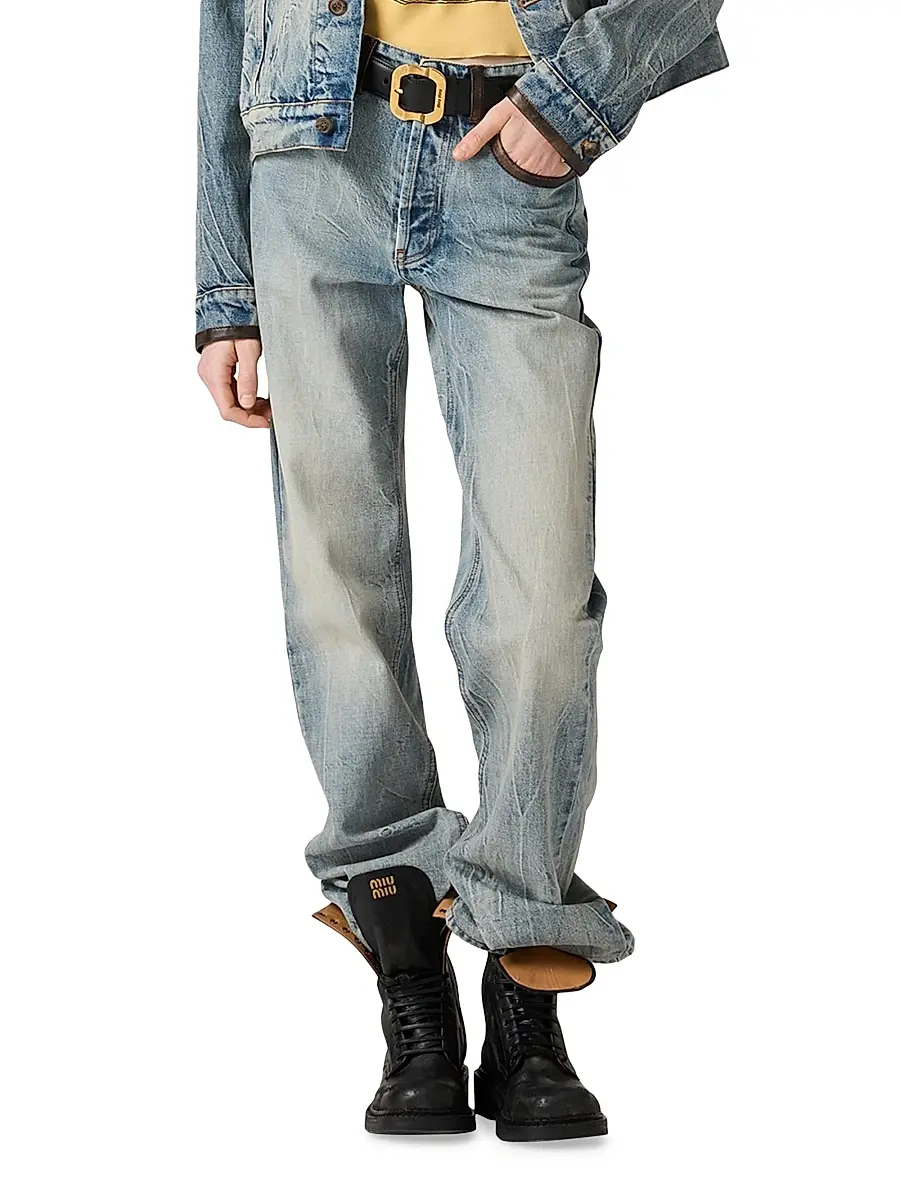 Miu Miu Women's Denim Jeans - Blue | Thumbnail 2 Miu Miu Women's Denim Jeans - Blue | Thumbnail 2