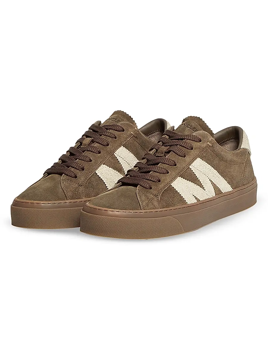 Moncler Men's Monaco2 Sneakers in Leather - Olive Green | Thumbnail 2 Moncler Men's Monaco2 Sneakers in Leather - Olive Green | Thumbnail 2