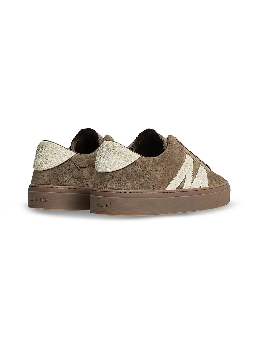 Moncler Men's Monaco2 Sneakers in Leather - Olive Green | Thumbnail 3 Moncler Men's Monaco2 Sneakers in Leather - Olive Green | Thumbnail 3