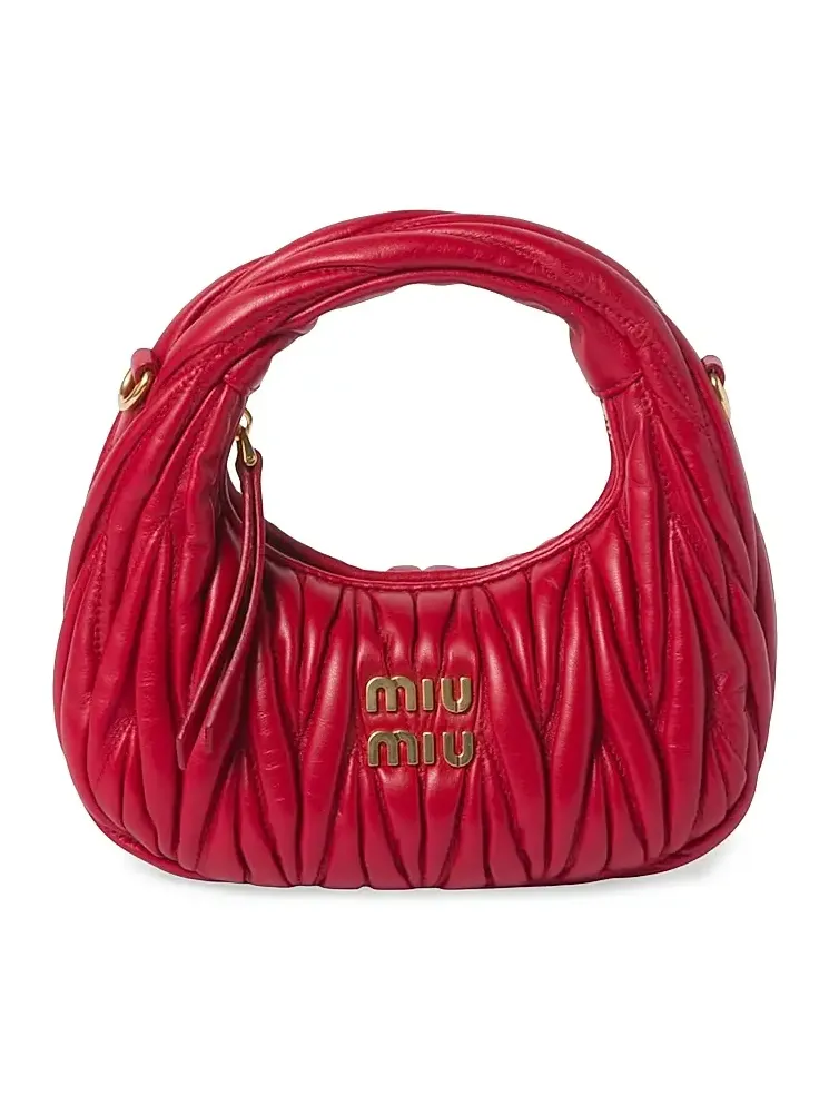 Women's Wander Matelassé Nappa Leather Hobo Mini-Bag