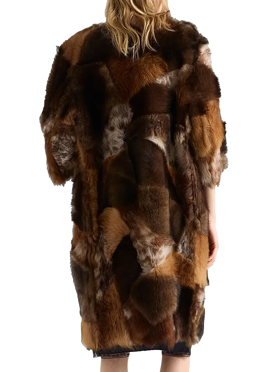 Prada Women's Patchwork Shearling Coat - Assorted | Thumbnail 3