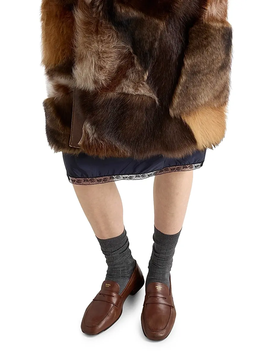 Prada Women's Patchwork Shearling Coat - Assorted | Thumbnail 4