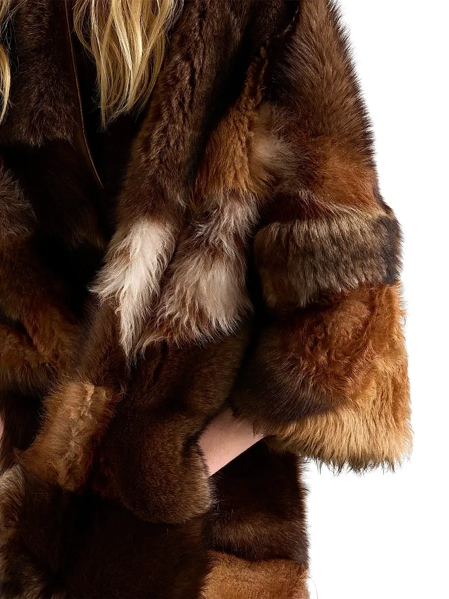 Prada Women's Patchwork Shearling Coat - Assorted | Thumbnail 5
