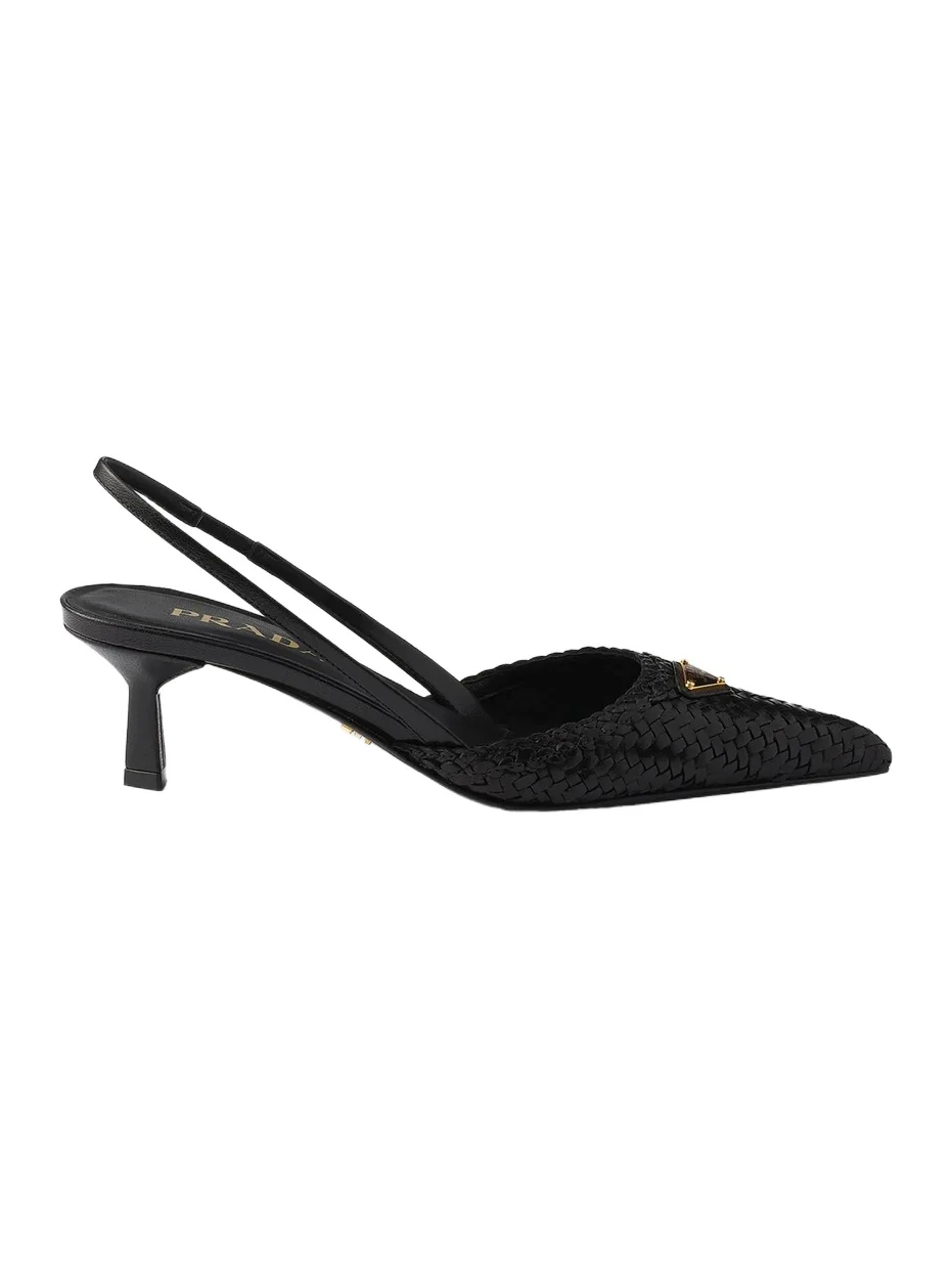 Women's Woven Leather Slingback Pumps Women's Woven Leather Slingback Pumps