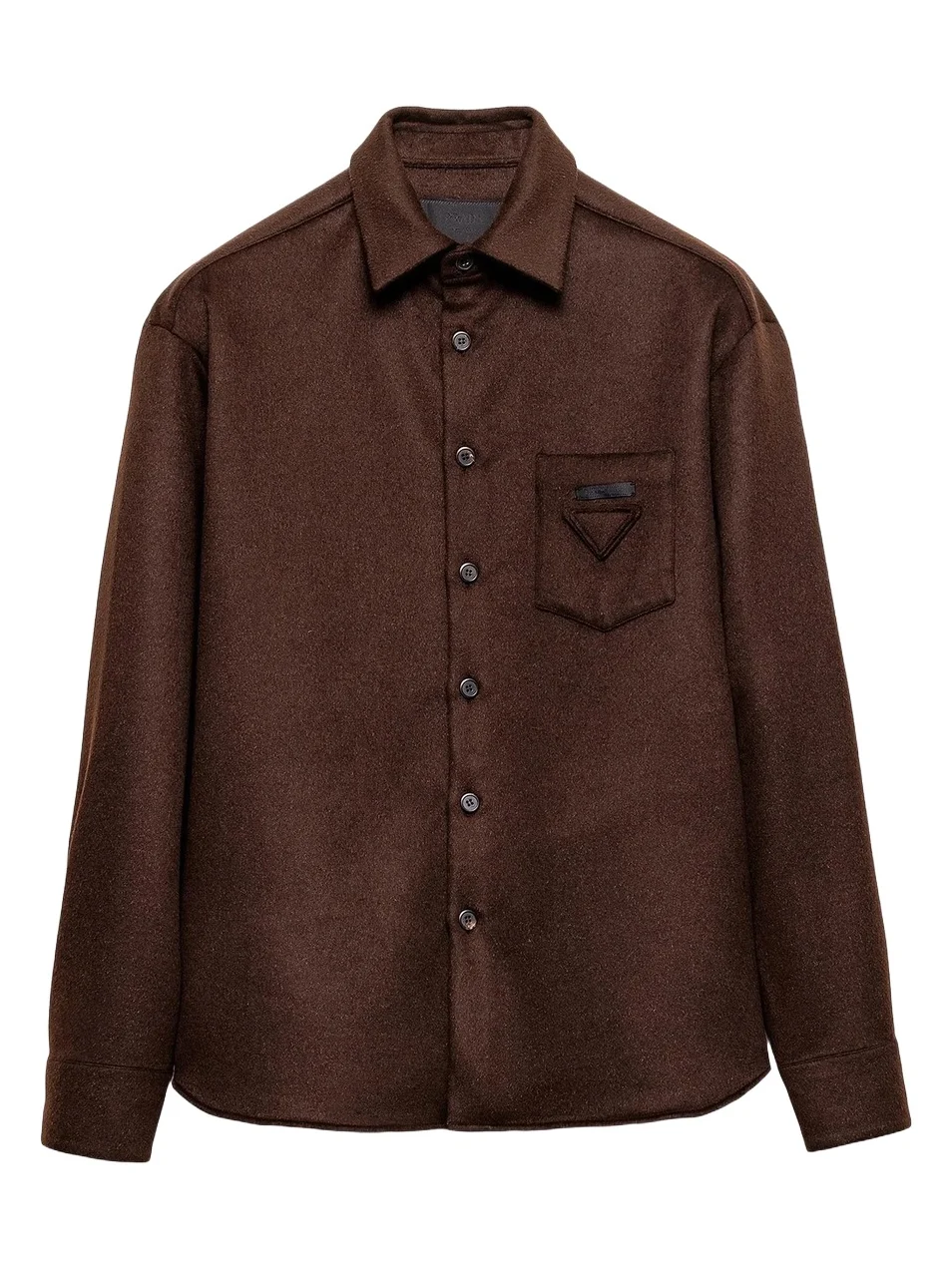 Men's Wool and Cashmere Shirt - Brown Men's Wool and Cashmere Shirt - Brown