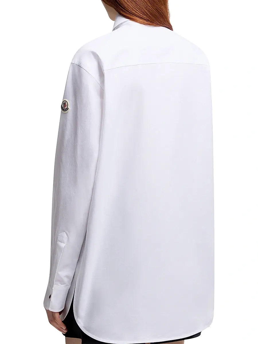 Moncler Women's Shirt in Oxford Cotton - White | Thumbnail 3 Moncler Women's Shirt in Oxford Cotton - White | Thumbnail 3