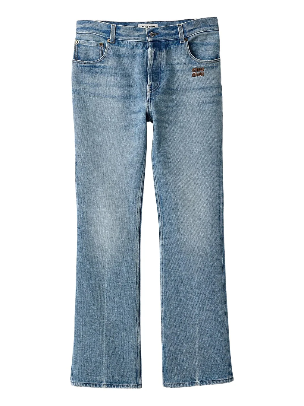 Miu Miu Women's Five-Pocket Washed Denim Jeans