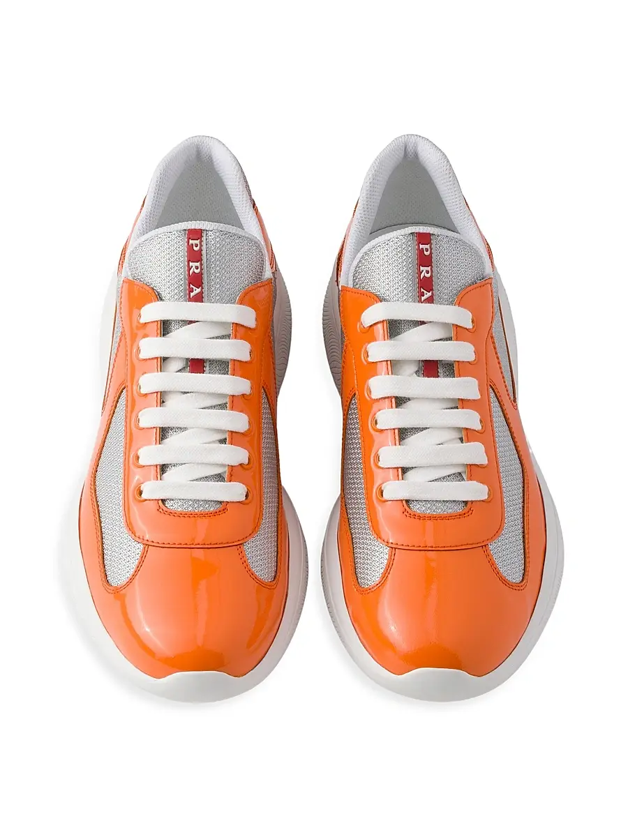 Prada Men's Patent Leather and Technical Fabric America's Cup Sneakers | Thumbnail 2 Prada Men's Patent Leather and Technical Fabric America's Cup Sneakers | Thumbnail 2