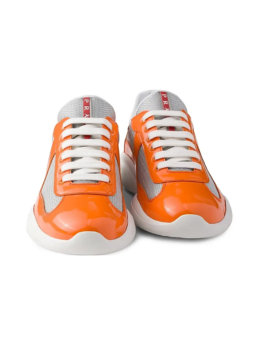 Prada Men's Patent Leather and Technical Fabric America's Cup Sneakers | Thumbnail 4 Prada Men's Patent Leather and Technical Fabric America's Cup Sneakers | Thumbnail 4