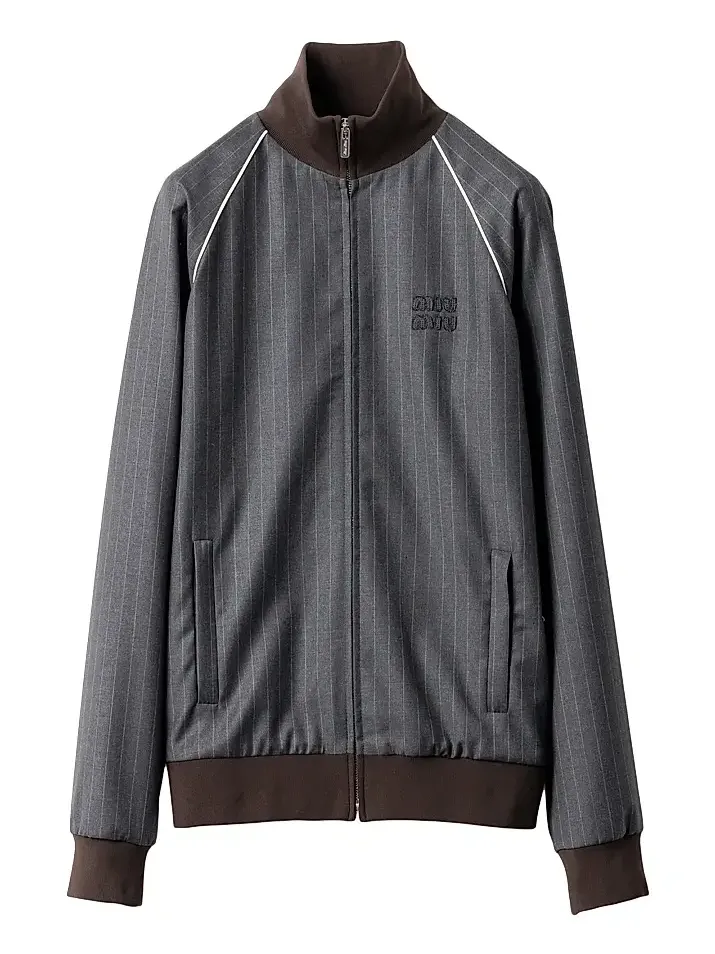 Miu Miu Women's Pinstriped Zipper Blouson Jacket
