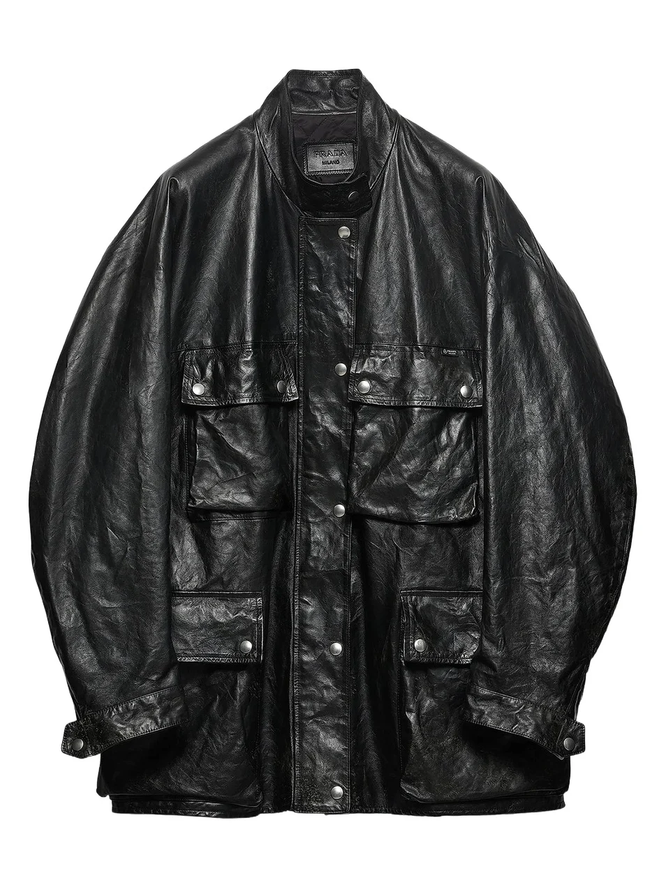 Women's Antiqued Leather Caban Jacket