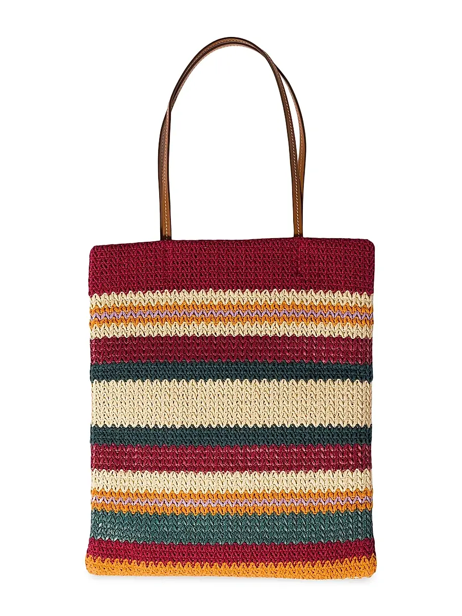 Miu Miu Women's Raffia-Effect Woven Tote Bag | Thumbnail 3