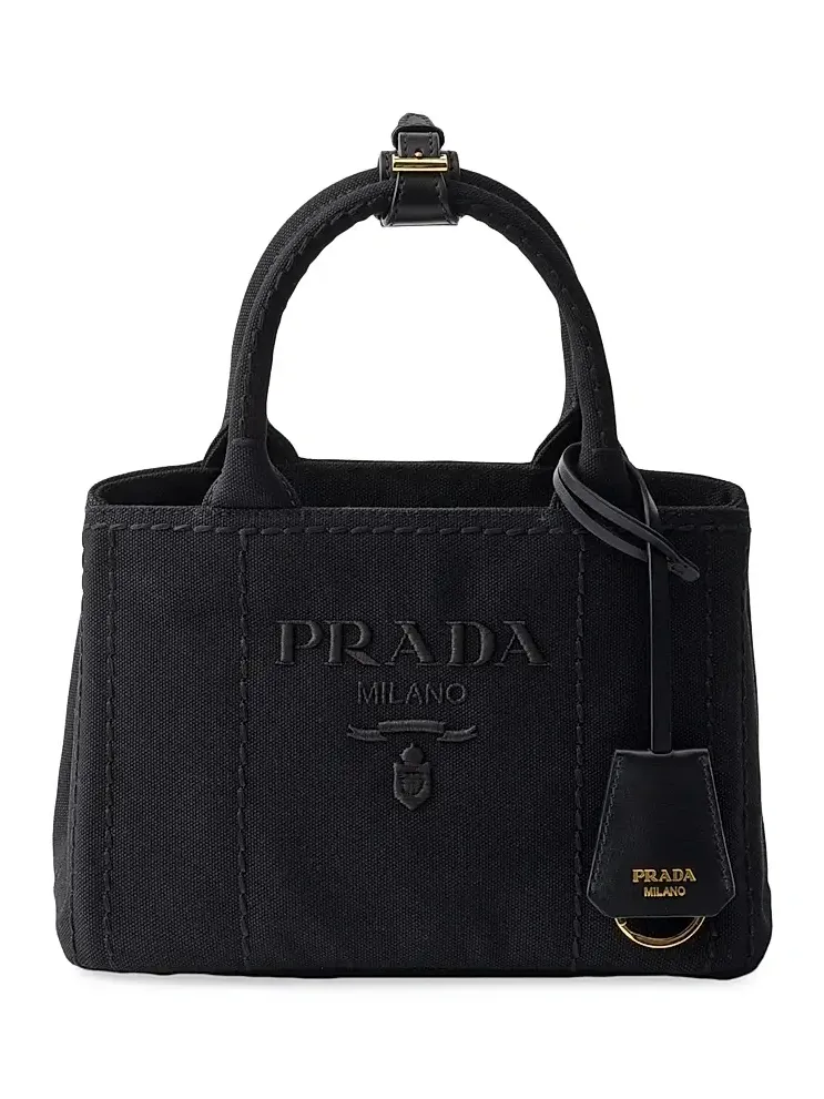 Prada Women's Jardinière Cotton Canvas Mini Top Handle Bag | Thumbnail 1 Prada Women's Jardinière Cotton Canvas Mini Top Handle Bag | Thumbnail 1