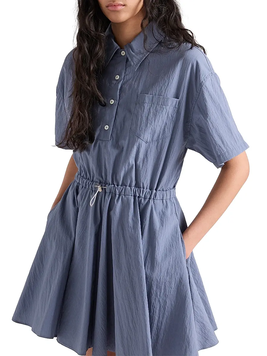 Prada Women's Short-Sleeved Technical Pongé Dress | Thumbnail 3 Prada Women's Short-Sleeved Technical Pongé Dress | Thumbnail 3