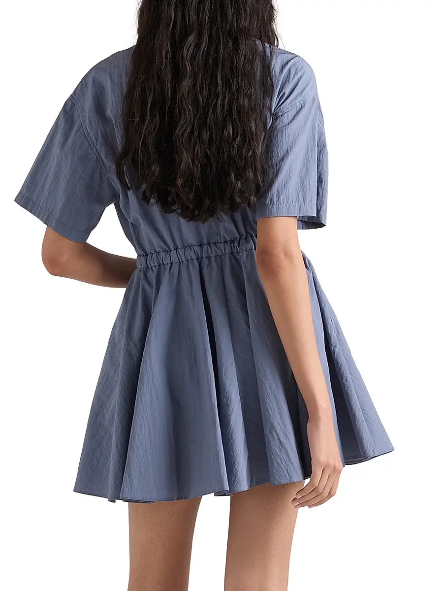 Prada Women's Short-Sleeved Technical Pongé Dress | Thumbnail 4 Prada Women's Short-Sleeved Technical Pongé Dress | Thumbnail 4