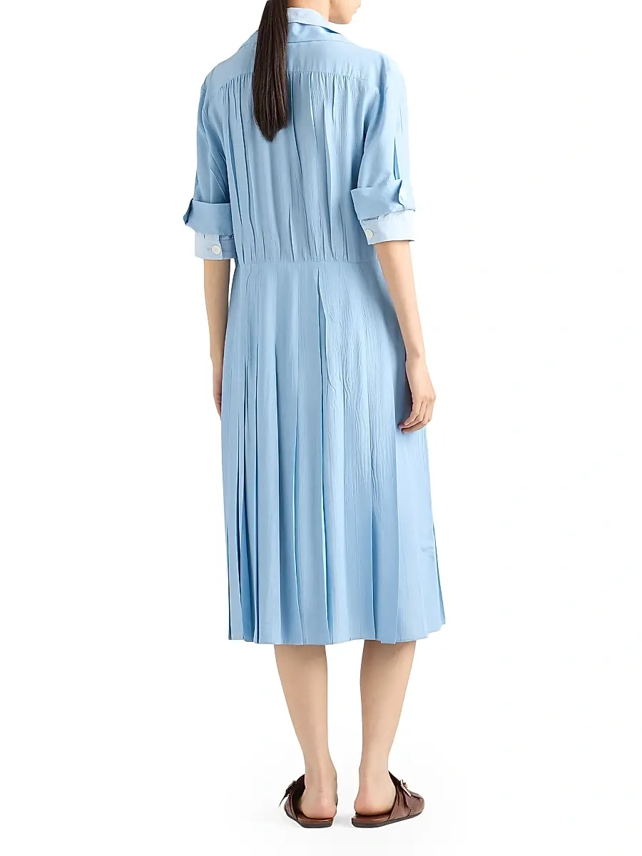Prada Women's Pongé and Poplin Shirt Dress | Thumbnail 3