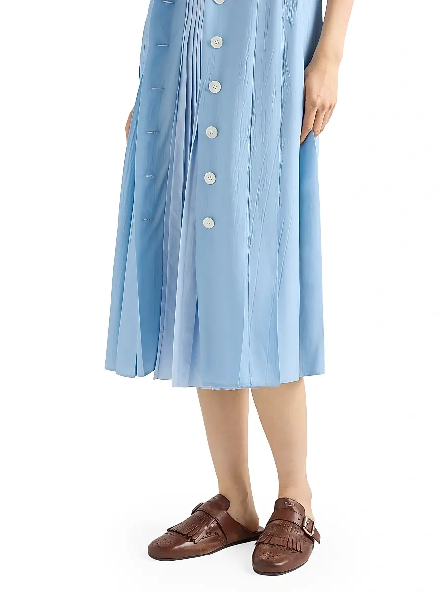 Prada Women's Pongé and Poplin Shirt Dress | Thumbnail 6
