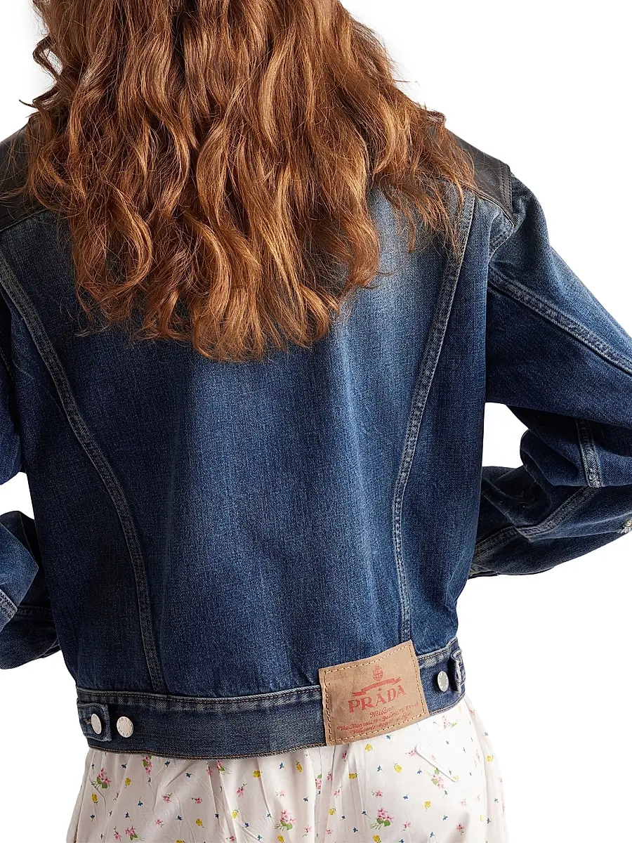 Prada Women's Denim Jacket - Blue | Thumbnail 3