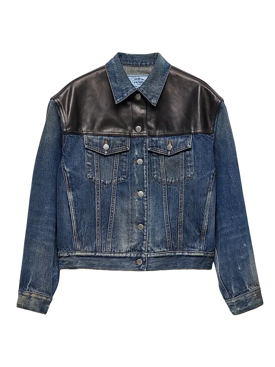 Prada Women's Denim Jacket - Blue | Image 1 Prada Women's Denim Jacket - Blue | Image 1