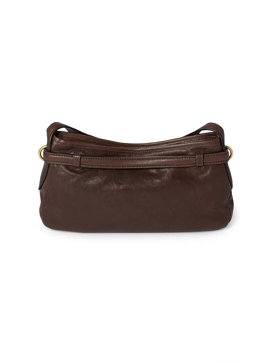 Miu Miu Women's Aventure Nappa Leather Shoulder Bag - Dark Brown | Thumbnail 4 Miu Miu Women's Aventure Nappa Leather Shoulder Bag - Dark Brown | Thumbnail 4