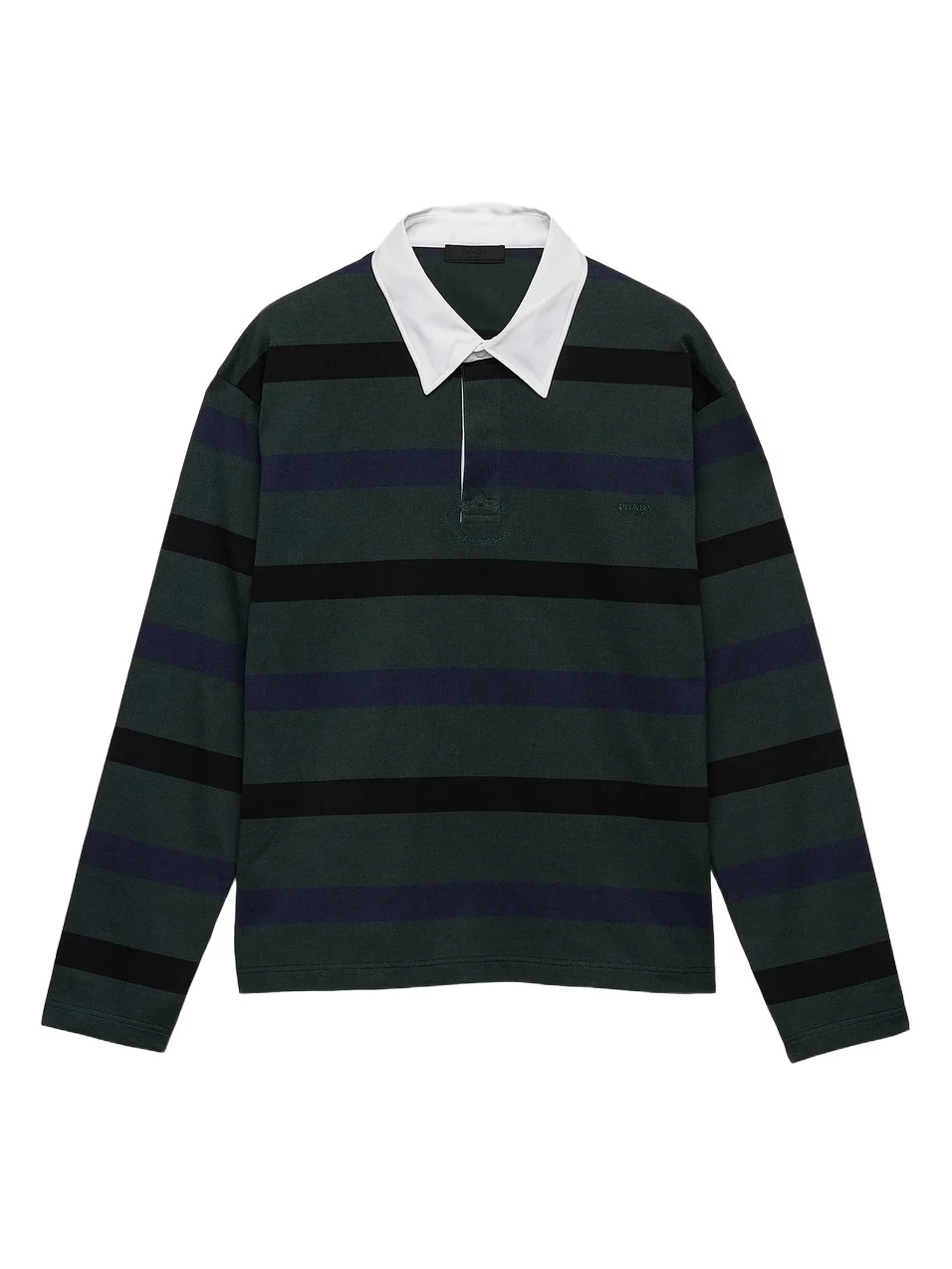 Prada Men's Long-Sleeved Cotton Polo Shirt