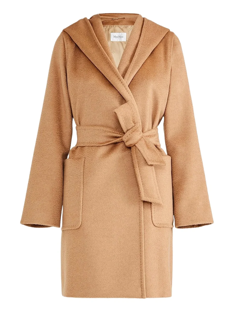 Women's Rialto Camel Hair Hooded Wrap Coat