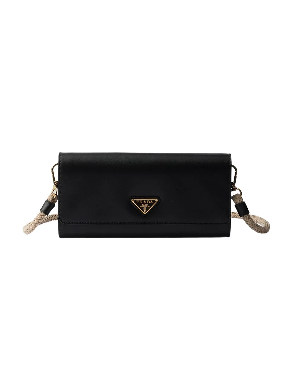 Women's Leather Wallet with Shoulder Strap - Black Women's Leather Wallet with Shoulder Strap - Black