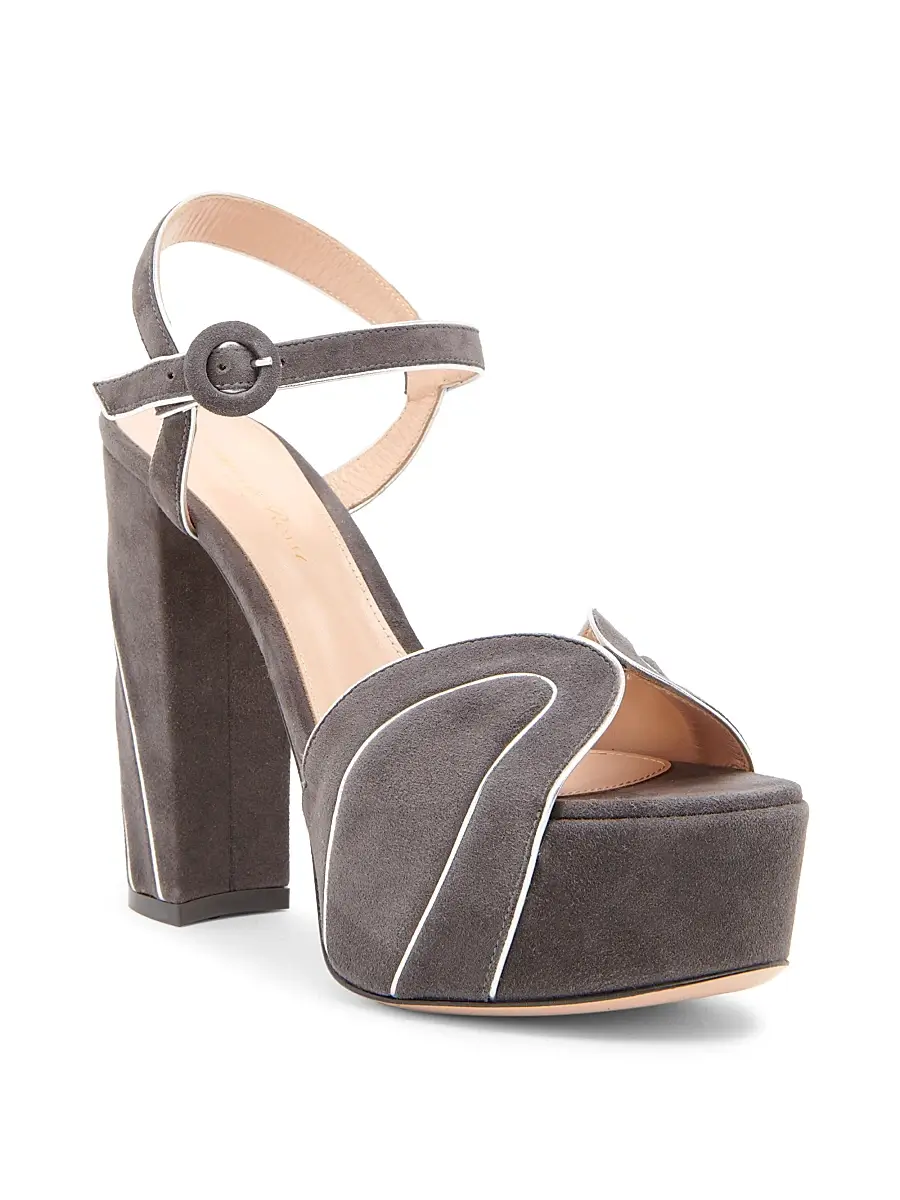 Gianvito Rossi Women's 120MM Suede Platform Sandals | Thumbnail 2 Gianvito Rossi Women's 120MM Suede Platform Sandals | Thumbnail 2
