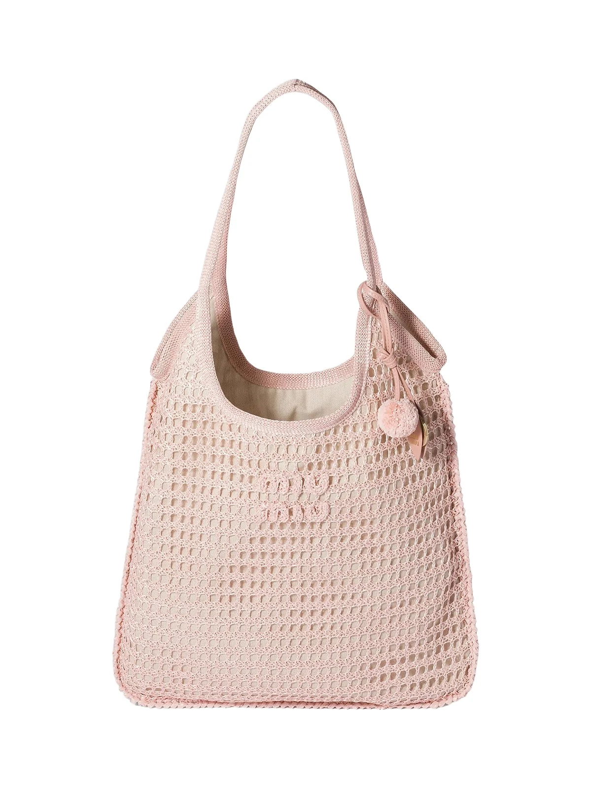 Miu Miu Women's Ivy Raffia Crochet Shoulder Bag