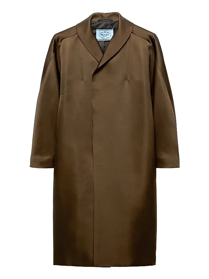 Women's Single-Breasted Double Satin Coat Women's Single-Breasted Double Satin Coat