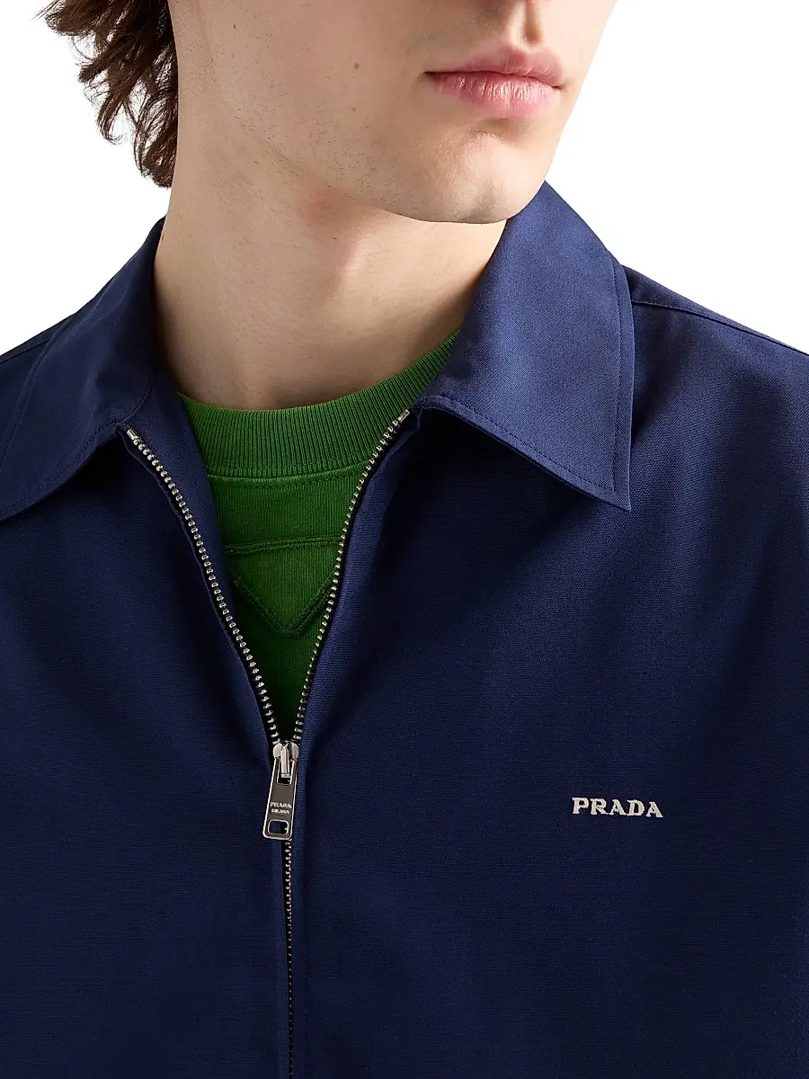Prada Men's Short-Sleeved Technical Cotton Shirt | Thumbnail 5