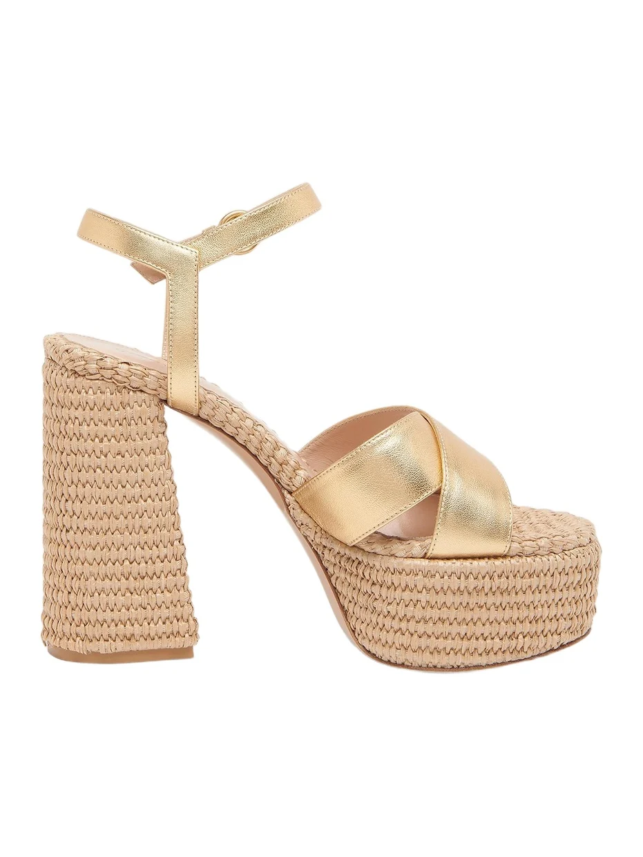 Gianvito Rossi Women's Bebe Leather & Raffia Platform Sandals