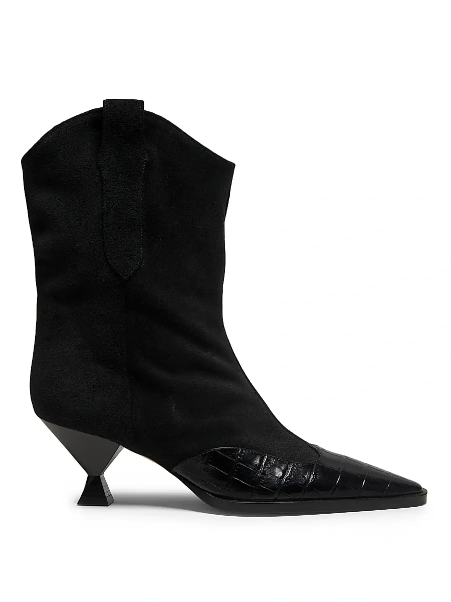 Maria Luca Women's Nila 65MM Suede Booties - Black - Size 9.5 | Image 1 Maria Luca Women's Nila 65MM Suede Booties - Black - Size 9.5 | Image 1