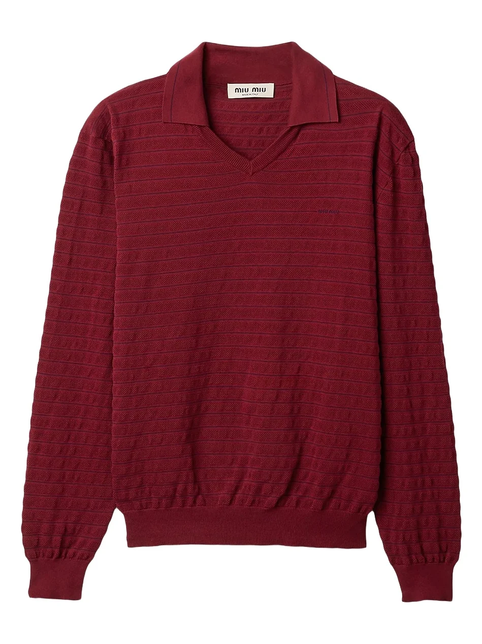 Miu Miu Women's V-Neck Cotton Sweater