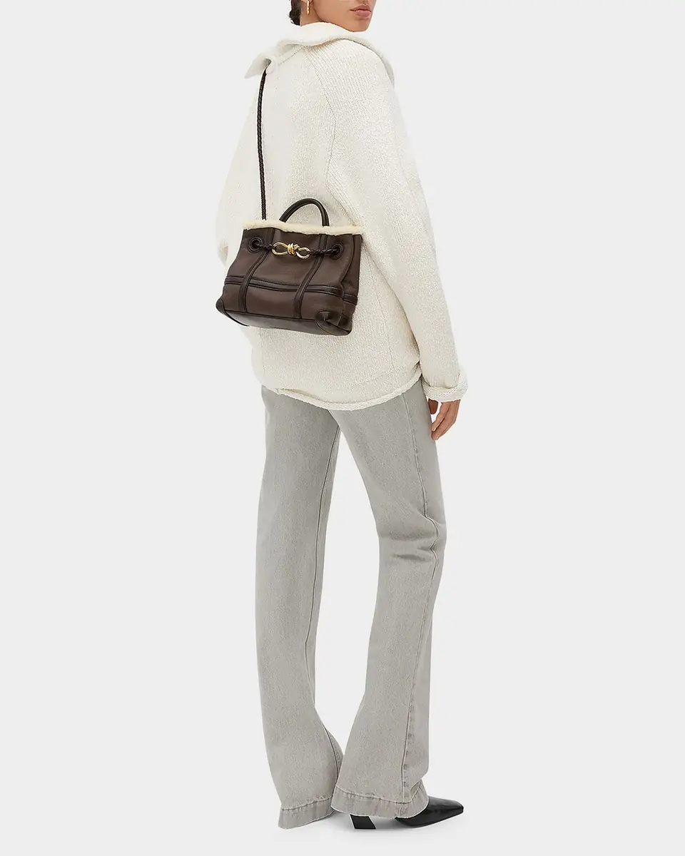 Bottega Veneta Small Andiamo Aviator Shearling Tote Bag | Thumbnail 2 Bottega Veneta Small Andiamo Aviator Shearling Tote Bag | Thumbnail 2