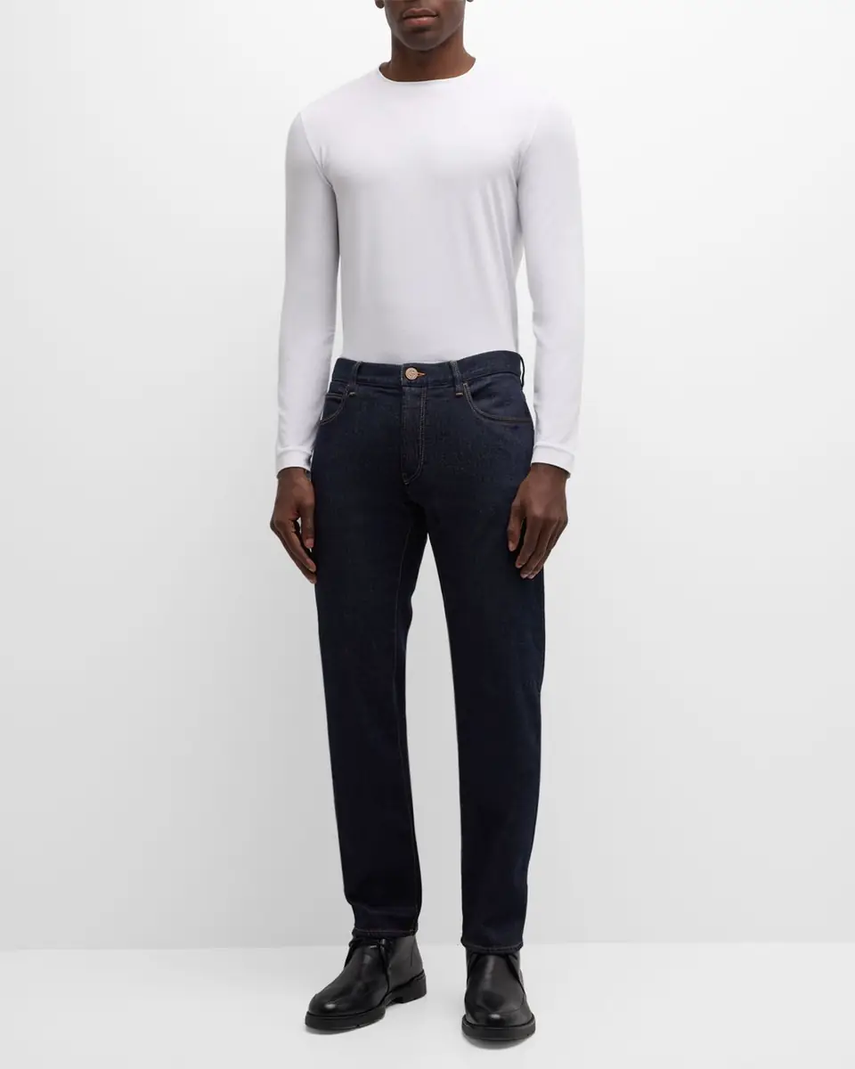 Giorgio Armani Men's Solid Cotton T-Shirt | Thumbnail 2