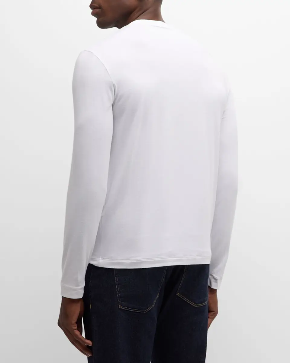 Giorgio Armani Men's Solid Cotton T-Shirt | Thumbnail 3