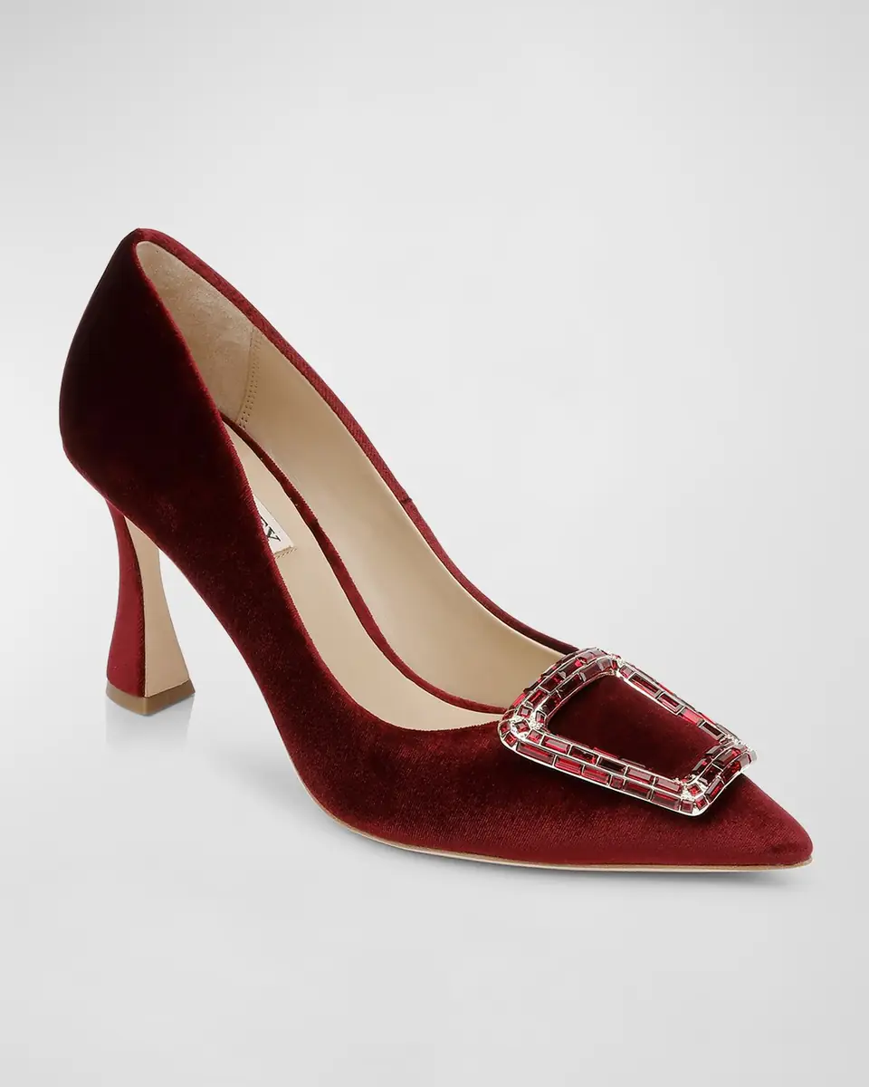 BADGLEY MISCHKA Aubree Silk Buckle Pumps | Thumbnail 2