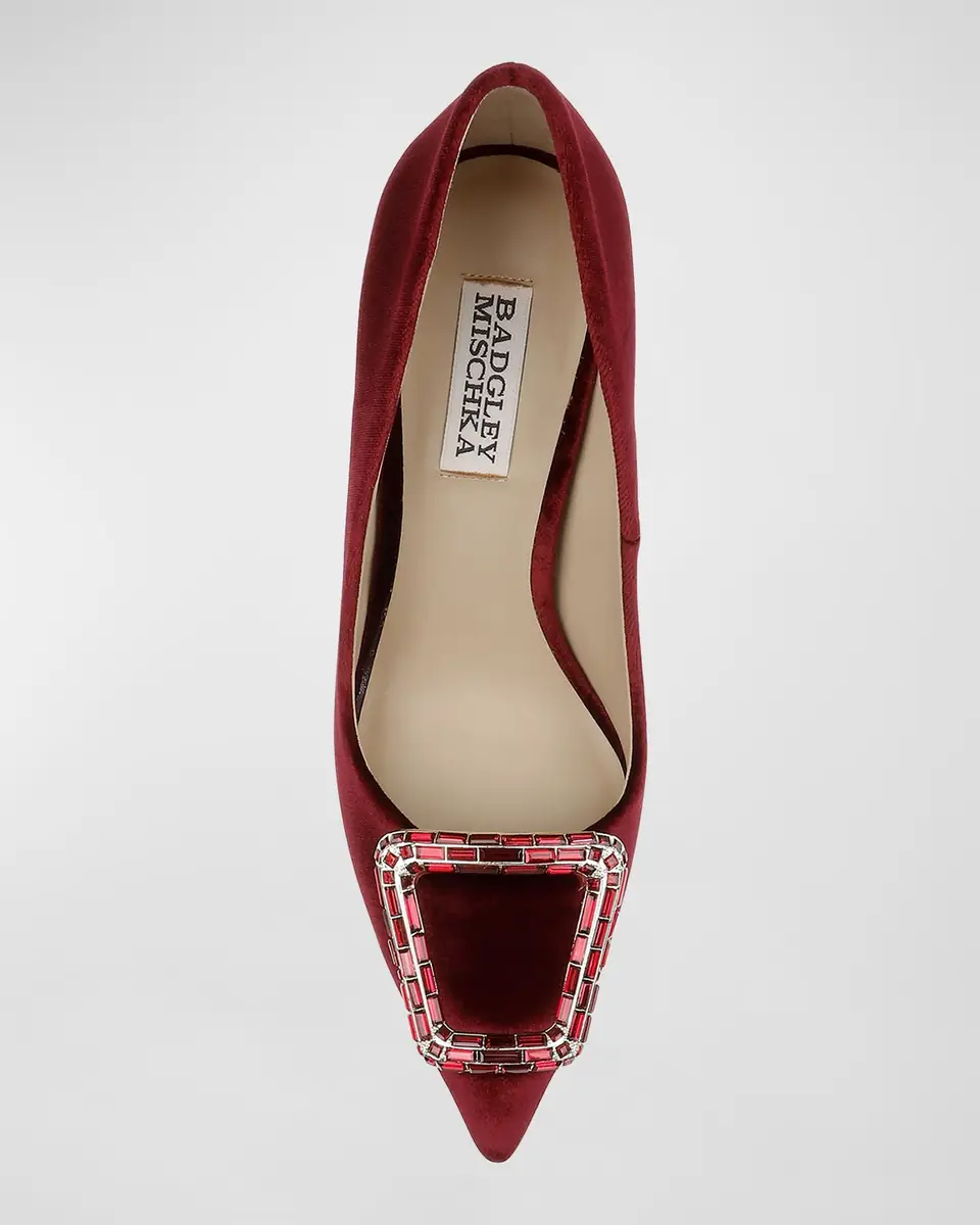 BADGLEY MISCHKA Aubree Silk Buckle Pumps | Thumbnail 4