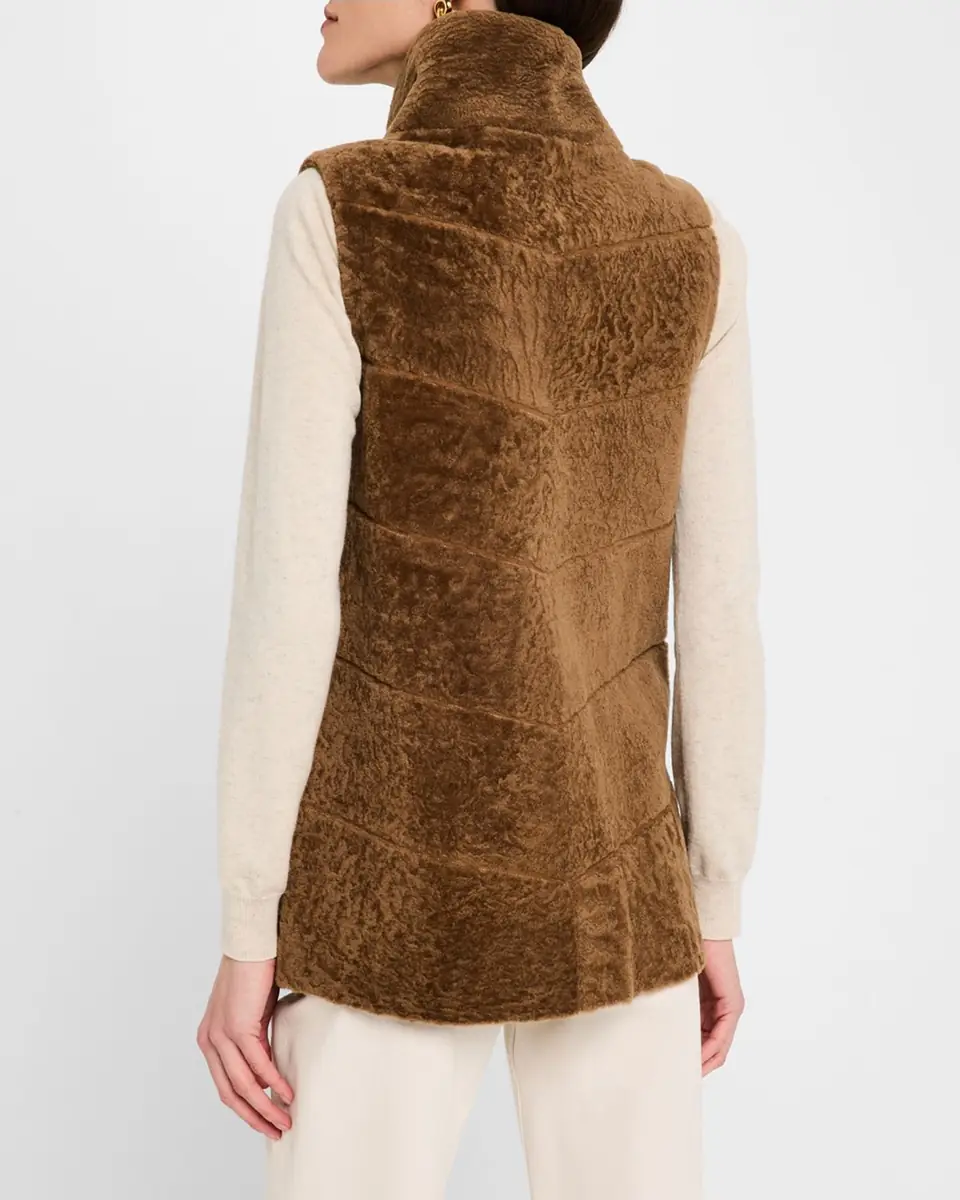 Gorski Reversible Textured Lamb Shearling Vest | Thumbnail 3 Gorski Reversible Textured Lamb Shearling Vest | Thumbnail 3