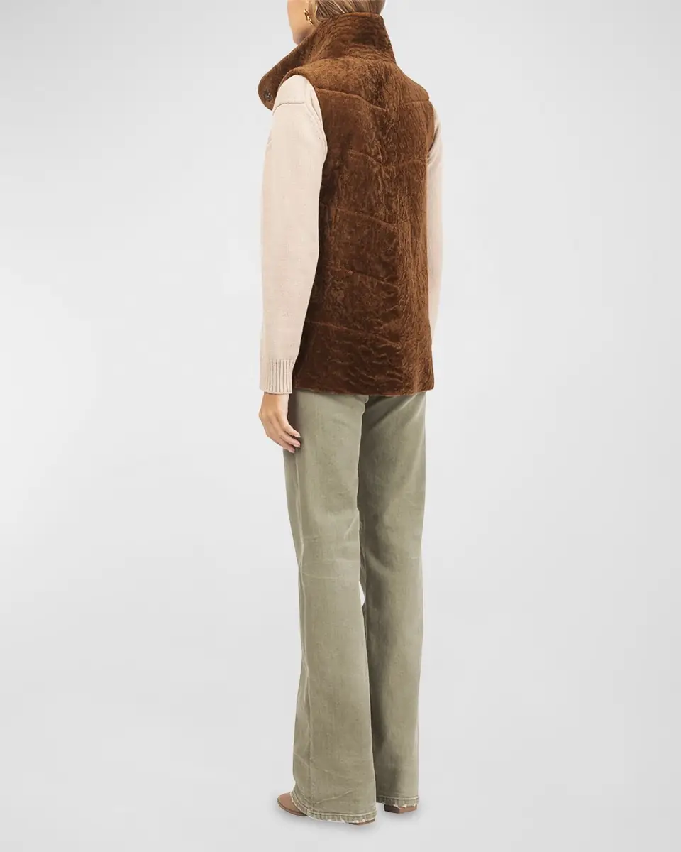 Gorski Reversible Textured Lamb Shearling Vest | Thumbnail 6 Gorski Reversible Textured Lamb Shearling Vest | Thumbnail 6