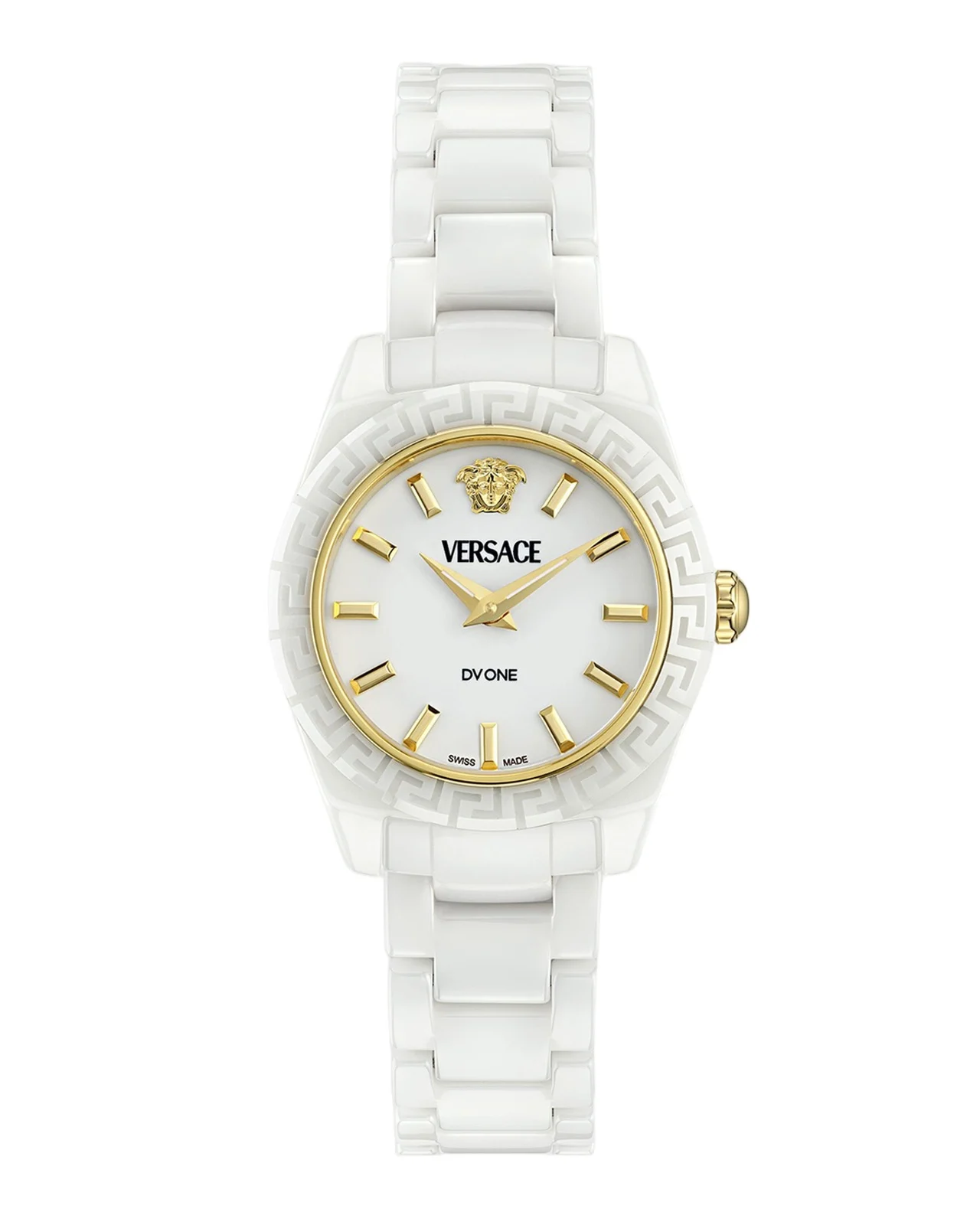 Versace 28mm DV One Watch with Bracelet Strap, White