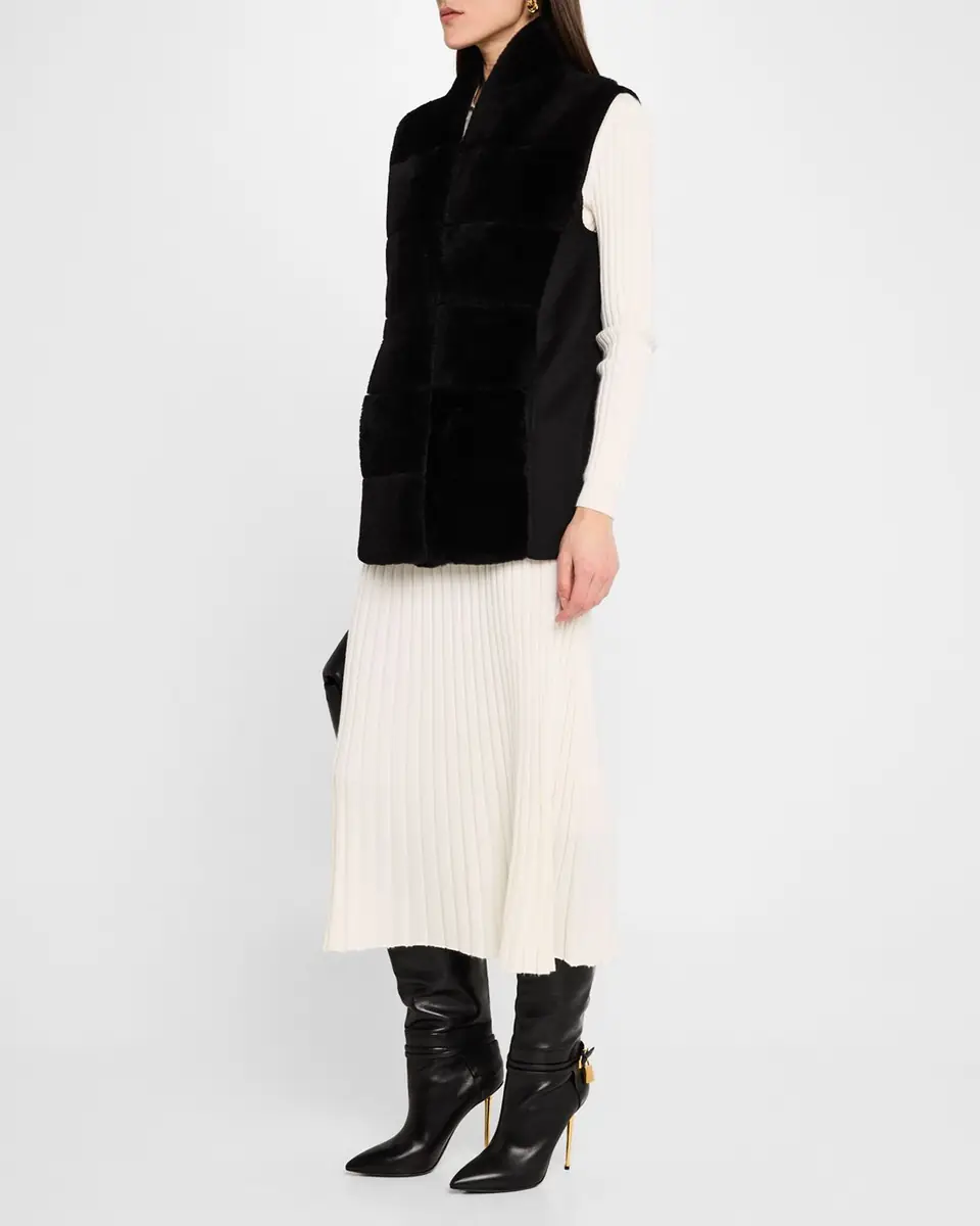 Gorski Reversible Shearling Lamb Vest with Cashmere-Blend Back | Thumbnail 2