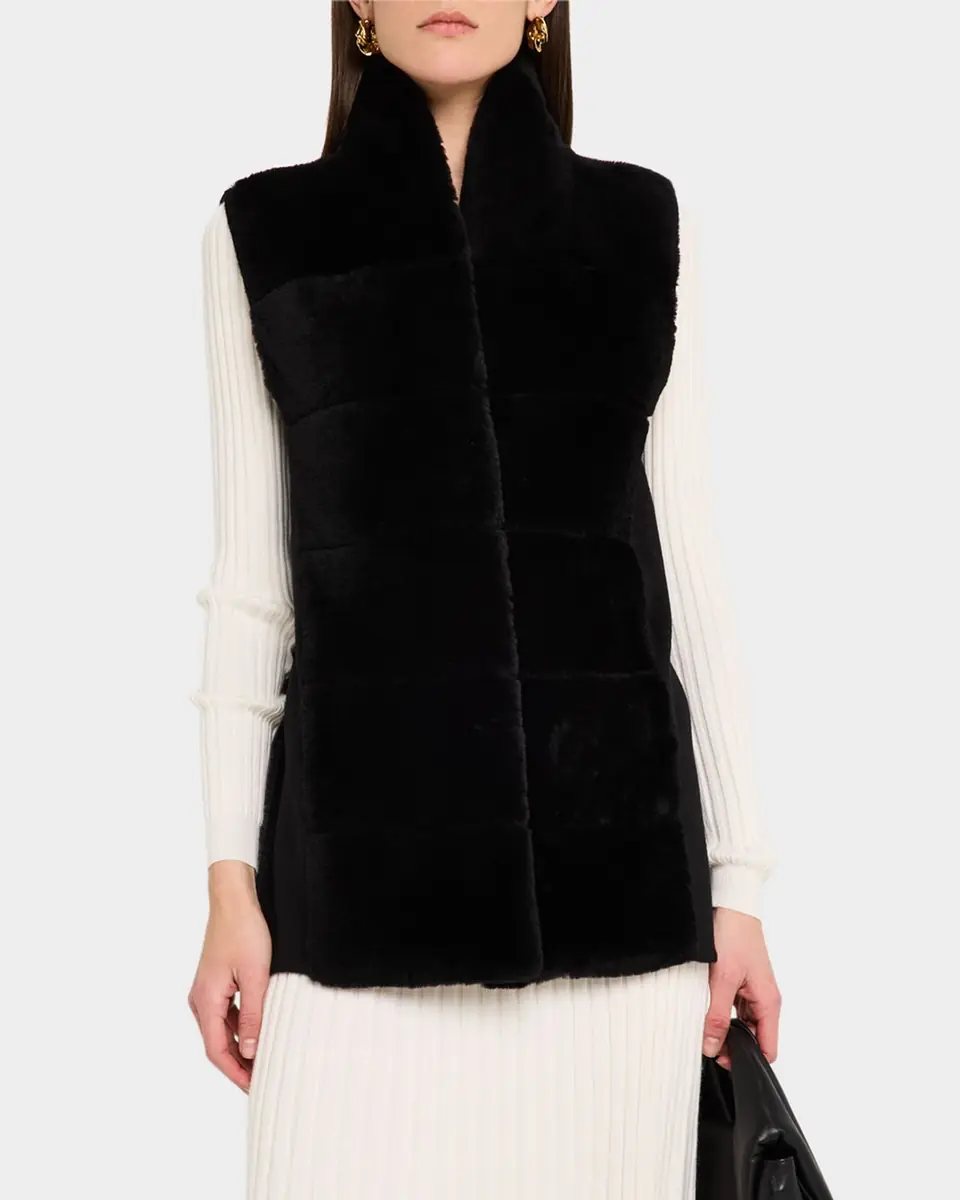 Gorski Reversible Shearling Lamb Vest with Cashmere-Blend Back | Thumbnail 4