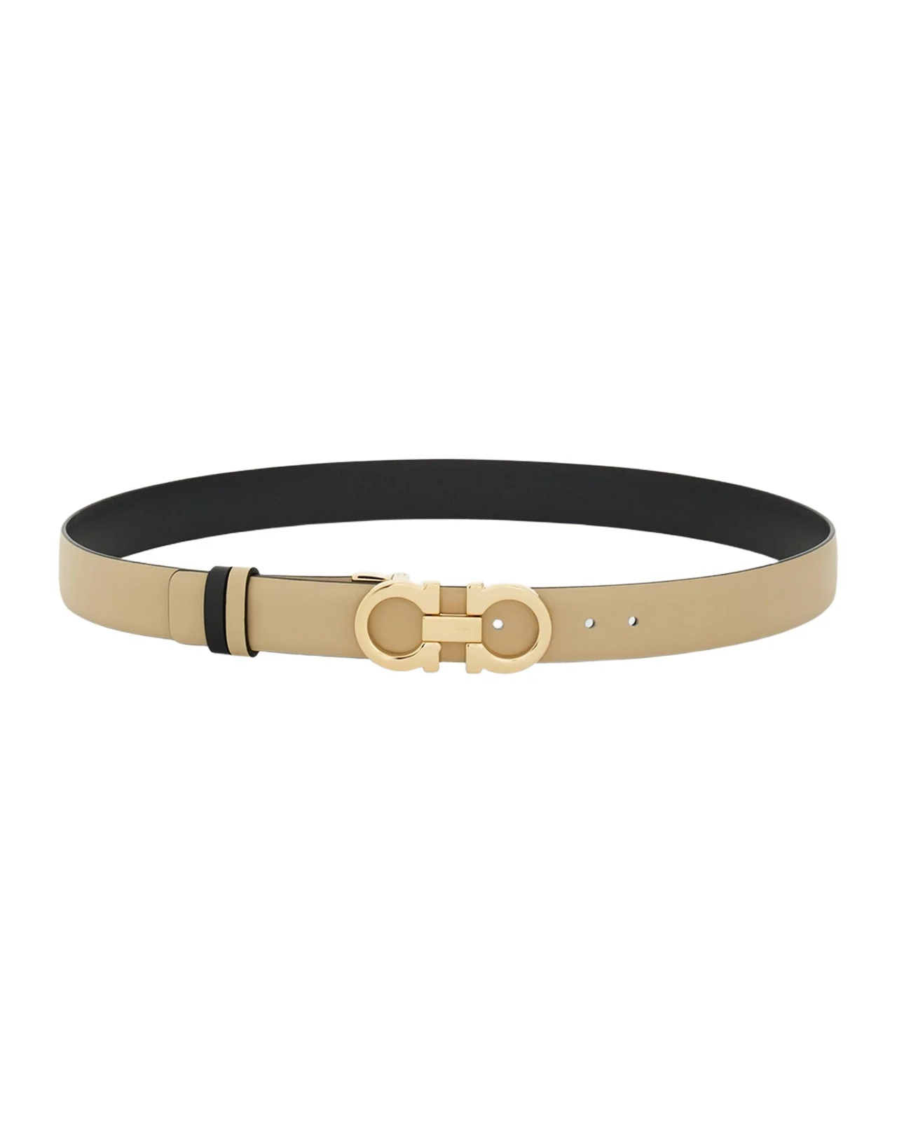Mediterranean Gancini Leather Skinny Belt Mediterranean Gancini Leather Skinny Belt