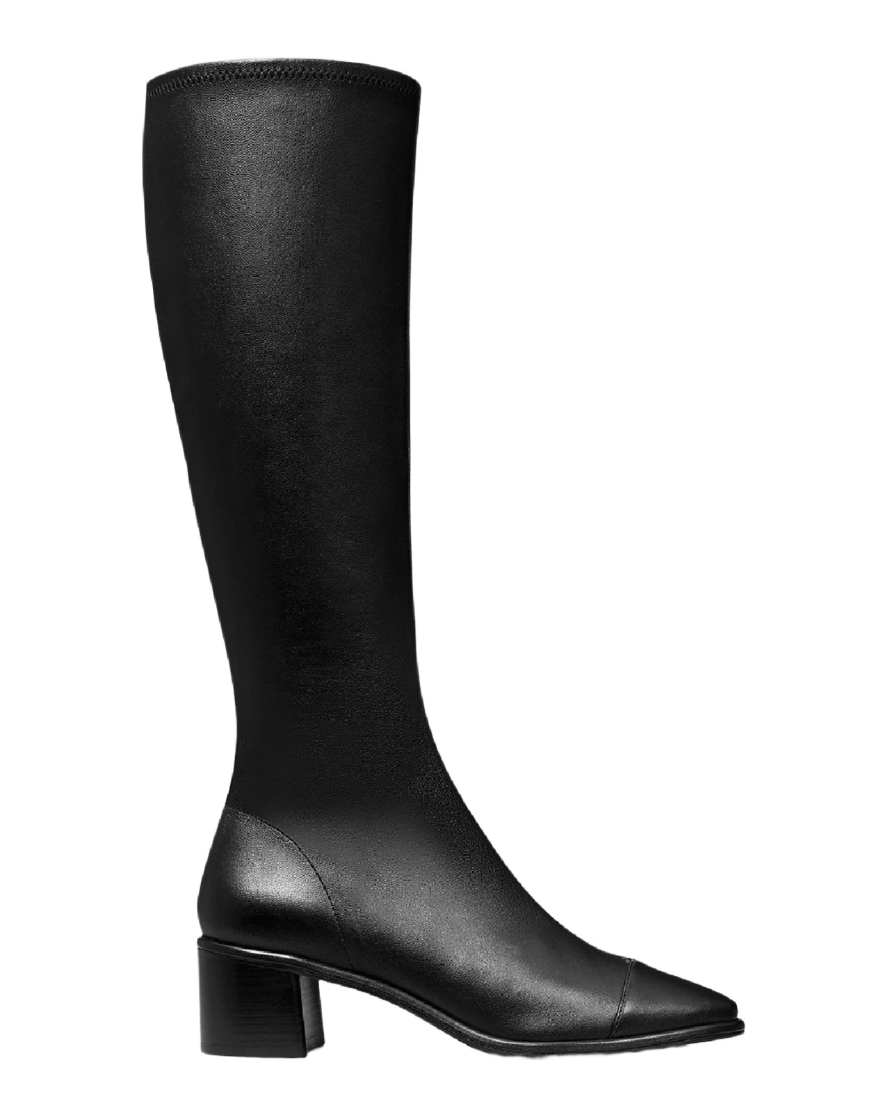 Leather Cap-Toe Medallion Knee Boots Leather Cap-Toe Medallion Knee Boots