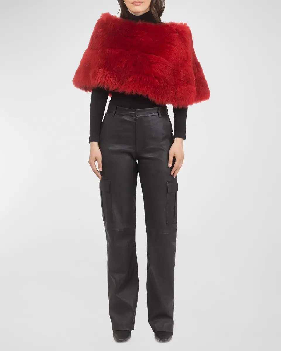 Gorski Reversible Merinillo Shearling Lamb Cape | Thumbnail 3 Gorski Reversible Merinillo Shearling Lamb Cape | Thumbnail 3