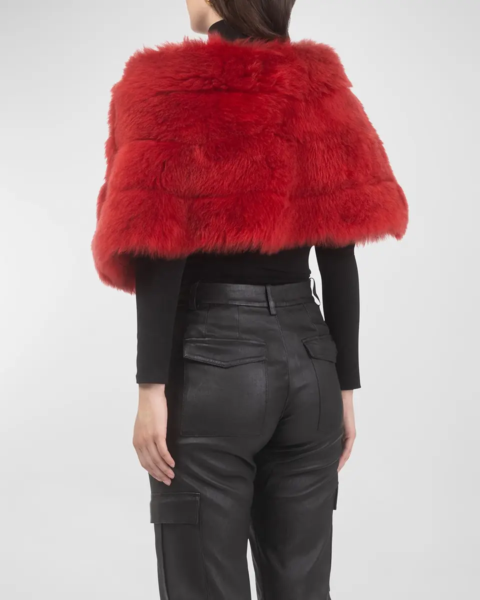 Gorski Reversible Merinillo Shearling Lamb Cape | Thumbnail 4 Gorski Reversible Merinillo Shearling Lamb Cape | Thumbnail 4