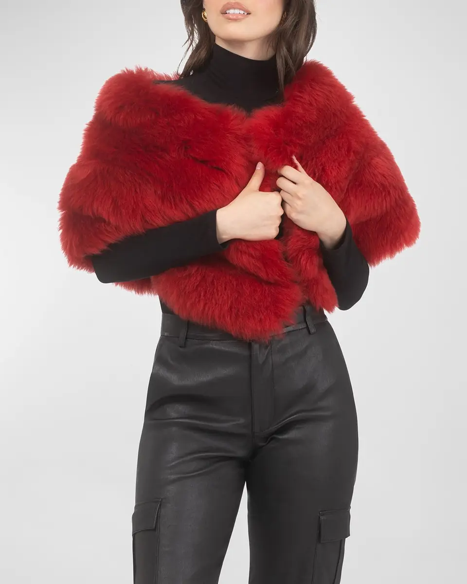 Gorski Reversible Merinillo Shearling Lamb Cape | Thumbnail 5 Gorski Reversible Merinillo Shearling Lamb Cape | Thumbnail 5
