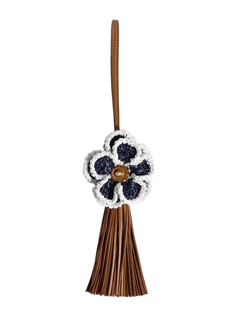 Miu Miu Women's Leather and Raffia Effect Yarn Trick Charm